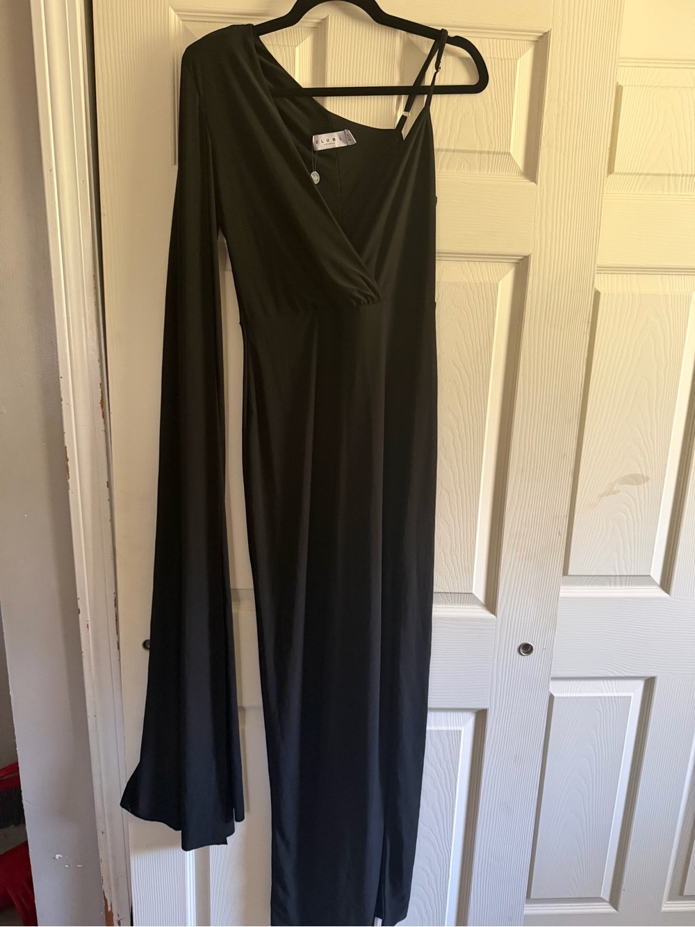 Club L London Black Wrap-Style Dress